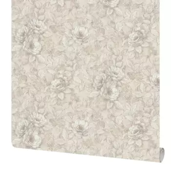 Обои флизелиновые Московская обойная фабрика Жардин темно-серые 1.06x10.05 м 4164-2