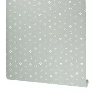 Обои флизелиновые Victoria Stenova Monogramm зеленые 1.06 м VS589253