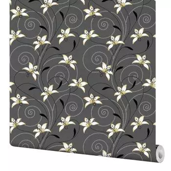 Обои флизелиновые Vilia Вояж чёрные 1.06 м 1145-22