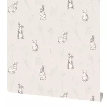 Обои флизелиновые Vog Collection Funny Bunny розовые 1.06 м 72059-55
