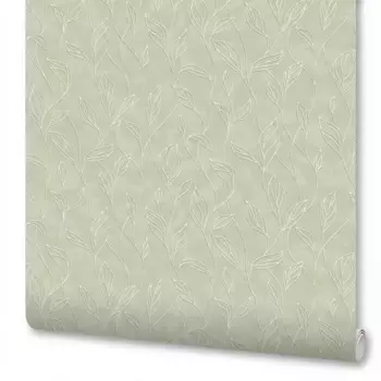 Обои флизелиновые Wallsecret Liola зеленые 1.06 м 9050-24