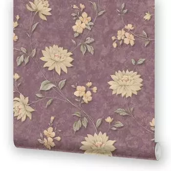 Обои на бумажной основе EcoStyle «Астра 8», 53x10.05 м, цвет бордовый