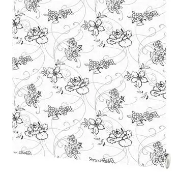 Обои Vlies Line Exclusive Leroy «Цветы» ЭР4090-60, флизелиновые, цвет белый/чёрный, 1.06х10 м