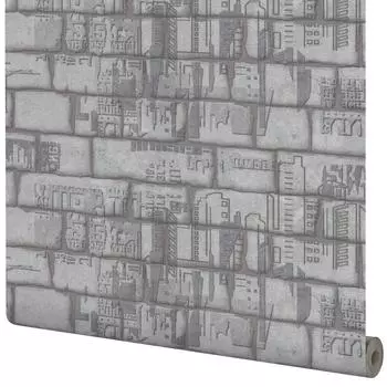 Обои виниловые Аспект Ру Бруклин серые 1.06 м 70311-14