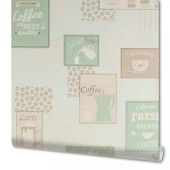 Обои виниловые Мокко зелёные 0.53 м 355 11