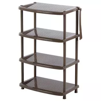 Этажерка для обуви 49x78x31 см 4 полки пластик цвет коричневый