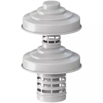 Оголовок с ветрозащитой Rommer 60/100 мм алюминий цвет белый RCA-6010-000334