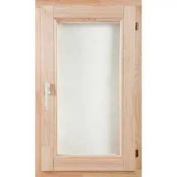 Окно деревянное одностворчатое сосна 960x580 мм (ВхШ) поворотное однокамерный стеклопакет цвет натуральный