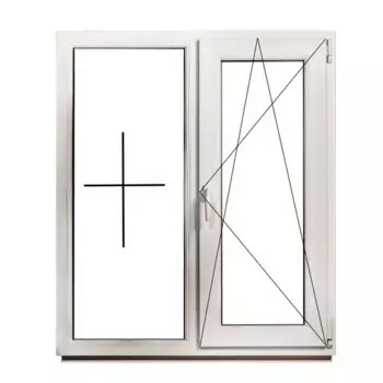 Окно пластиковое ПВХ Brusbox двустворчатое 1200x1200 мм (ВxШ) двухкамерный стеклопакет белый/дуб