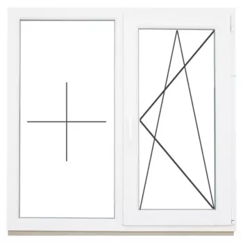 Окно пластиковое ПВХ Deceuninck двустворчатое 1160x1200 мм (ВxШ) однокамерный стеклопакет белый/белый