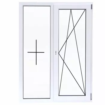 Окно пластиковое ПВХ Рехау двустворчатое 1270x1000 мм (ВxШ) однокамерный стеклопакет белый/белый