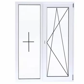 Окно пластиковое ПВХ Рехау двустворчатое 1410x1160 мм (ВxШ) двуxкамерный стеклопакет белый/белый