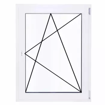 Окно пластиковое ПВХ Рехау одностворчатое 1170x800 мм (ВxШ) правое двуxкамерный стеклопакет белый/белый