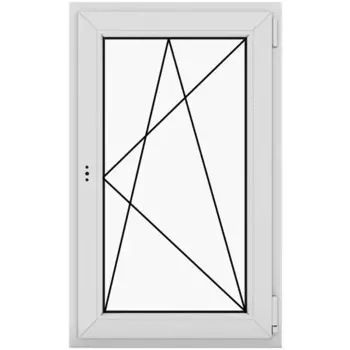 Окно пластиковое ПВХ Rehau одностворчатое 1170x800 мм (ВxШ) правое поворотно-откидное однокамерный стеклопакет белый/