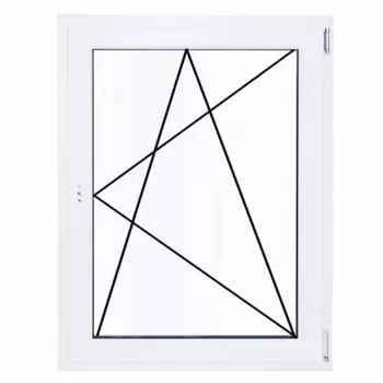 Окно пластиковое ПВХ Рехау одностворчатое 1270x800 мм (ВxШ) правое однокамерный стеклопакет белый/белый