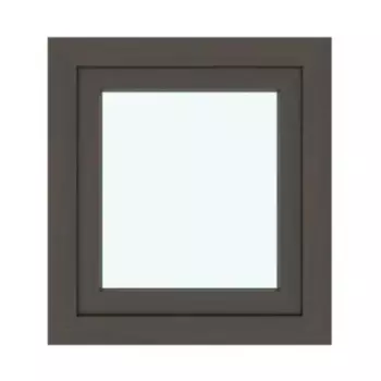 Окно пластиковое ПВХ Рехау одностворчатое 575x600 мм (ВxШ) правое двуxкамерный стеклопакет белый/темный дуб