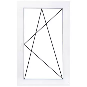 Окно пластиковое ПВХ Рехау одностворчатое 870x600 мм (ВxШ) правое однокамерный стеклопакет белый/белый