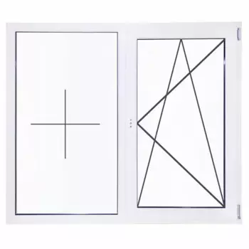 Окно пластиковое ПВХ VEKA двустворчатое 1410x1450 мм (ВxШ) двуxкамерный стеклопакет белый/белый