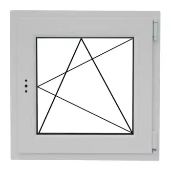 Окно пластиковое ПВХ VEKA одностворчатое 600x600 мм (ВxШ) правое поворотно-откидное двуxкамерный стеклопакет белый/темный дуб