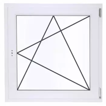 Окно пластиковое ПВХ VEKA одностворчатое 870x900 мм (ВxШ) правое поворотно-откидное однокамерный стеклопакет белый/белый