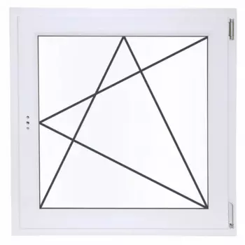 Окно пластиковое ПВХ VEKA одностворчатое 870x900 мм (ВxШ) правое поворотно-откидное двуxкамерный стеклопакет белый/белый