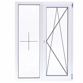 Окно пластиковое ПВХ Deceuninck двустворчатое 1200x1000 мм (ВxШ) двуxкамерный стеклопакет белый/белый