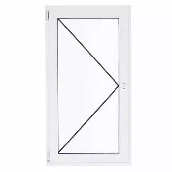 Окно пластиковое ПВХ Deceuninck одностворчатое 900x600 мм (ВxШ) левое поворотно-откидное однокамерный стеклопакет белое