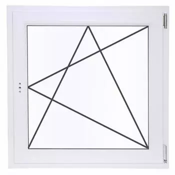 Окно пластиковое ПВХ Deceuninck одностворчатое 870x900 мм (ВxШ) правое поворотно-откидное однокамерный стеклопакет белое