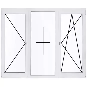 Окно ПВХ Рехау двустворчатое 1200x1600 мм (ВхШ) двухкамерный стеклопакет белый (с двух сторон)