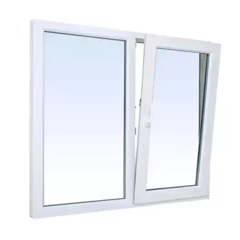 Окно ПВХ Rehau двустворчатое 1400x1400 мм (ВхШ) двухкамерный стеклопакет белый (с двух сторон)