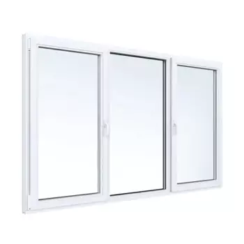 Окно ПВХ Rehau трехстворчатое 1200x1600 мм (ВхШ) двухкамерный стеклопакет белый (с двух сторон)