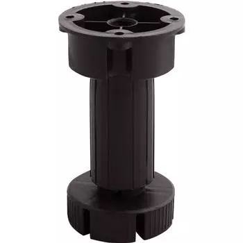 Ножка для мебели круглая 55 мм 90-110 мм черная 4 шт