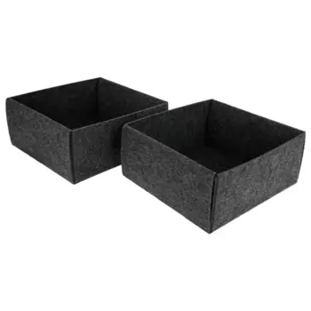 Органайзер для хранения без крышки 27x12x25 см войлок цвет темно-бежевый 2 шт