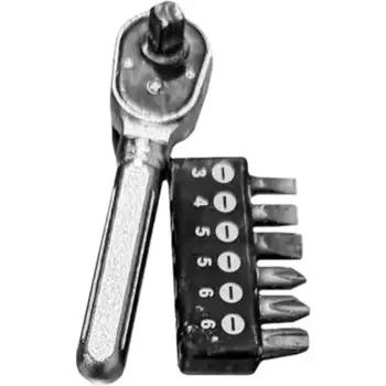 Отвертка реверсивная с набором бит Vertextools 0033-07, 7 предметов