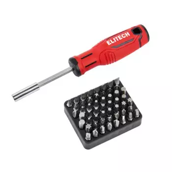 Отвертка с набором бит Elitech 290001, 54 предмета
