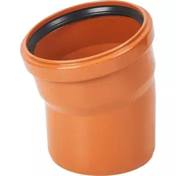 Отвод Хемкор d110 мм 15° пластиковый для наружной канализации