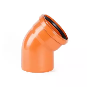 Отвод Хемкор d200 мм 45° пластиковый для наружной канализации