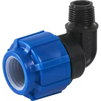 Отвод 90° Политэк 1/2"x25 мм НР полипропилен