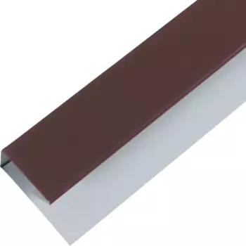 П-планка для профнастила С8 20x30 мм 2 м RAL 8017 Коричневый