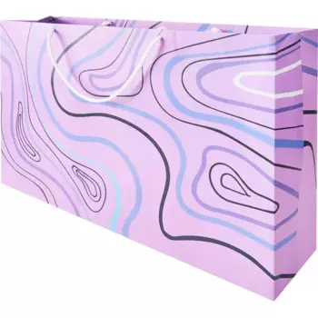 Пакет подарочный Сиреневый узор 55x37 см цвет морковный