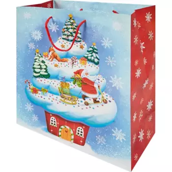 Пакет подарочный «Снежный» 32.4x26 см цвет разноцветный