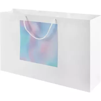 Пакет подарочный Созерцание 55x37 см цвет голубой, белый