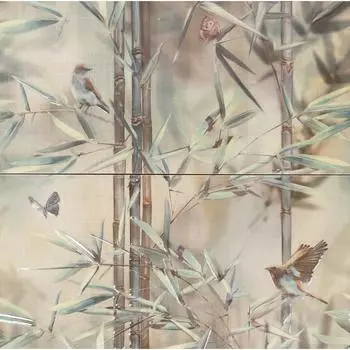 Панно «Бамбу» 40х40 см цвет салатовый