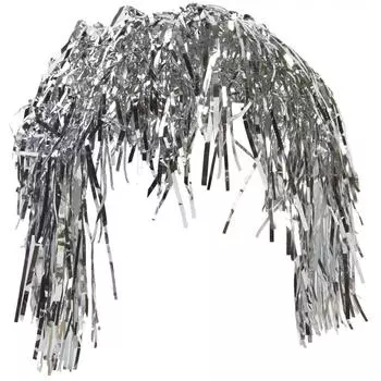 Парик новогодний, цвет серебряный