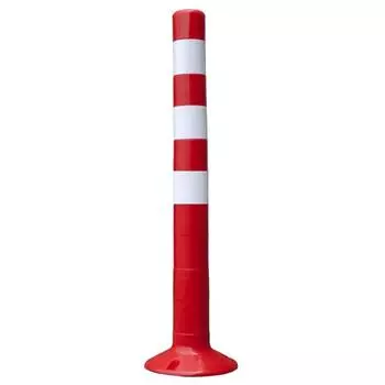 Парковочный столбик гибкий, 75 см, цвет красный/белый
