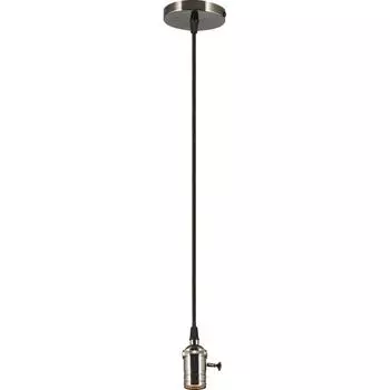 Патрон декоративный шнур 1 метр E27 цвет чёрный жемчуг