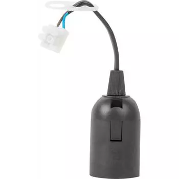 Патрон пластиковый Е27 цвет чёрный времянка