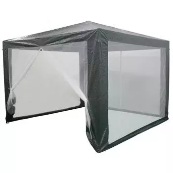 Павильон садовый 3x3 м зелёный, антимоскитная сетка