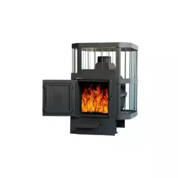 Печь банная дровяная Сибирь-20 с чугунной дверцей