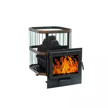 Печь банная дровяная Сибирь-20 с панорамной дверцей